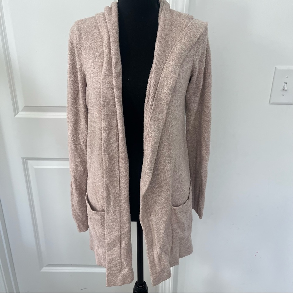Barefoot Dreams Cozy Cardigan with hoodie Cozy Chic‎ Sz L